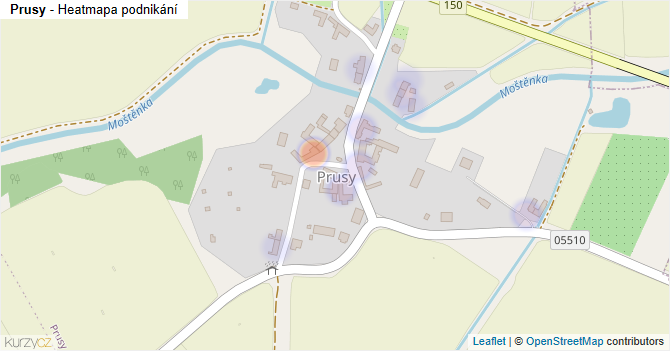 Prusy - mapa podnikání