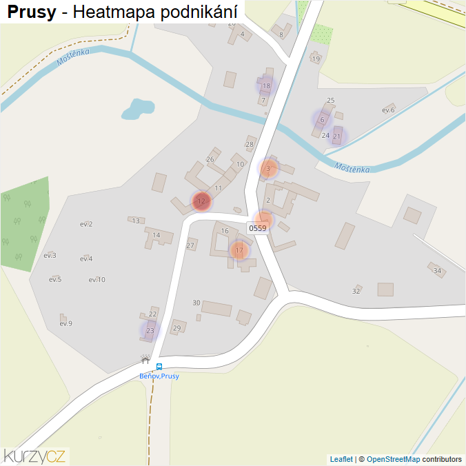 Mapa Prusy - Firmy v části obce.