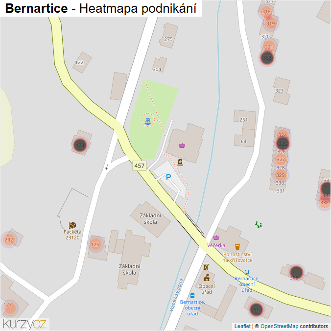 Mapa Bernartice - Firmy v obci.