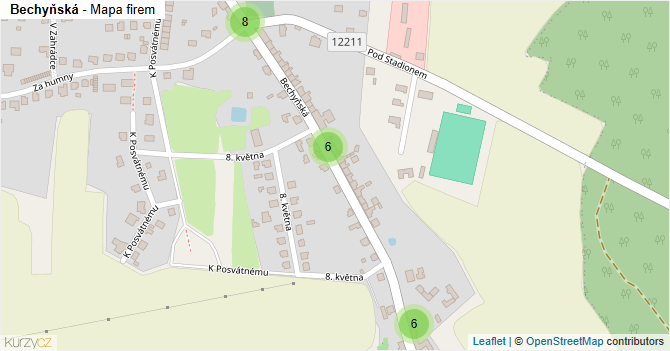 Bechyňská - mapa firem