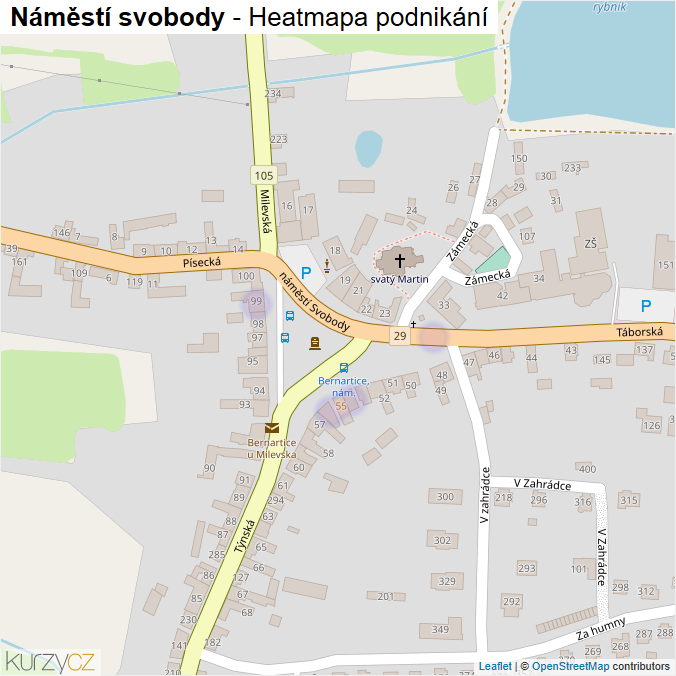 Mapa Náměstí svobody - Firmy v ulici.