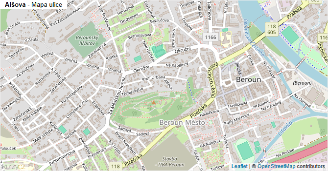 Alšova - mapa ulice