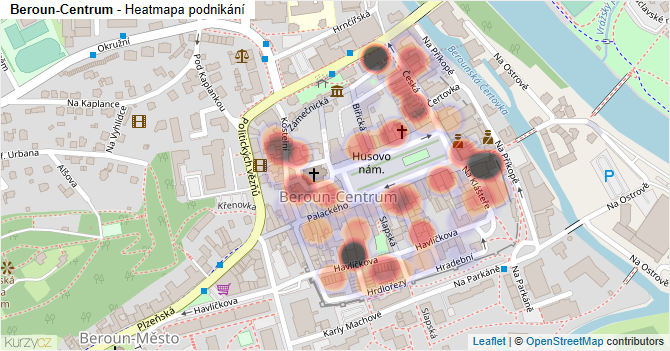 Beroun-Centrum - mapa podnikání