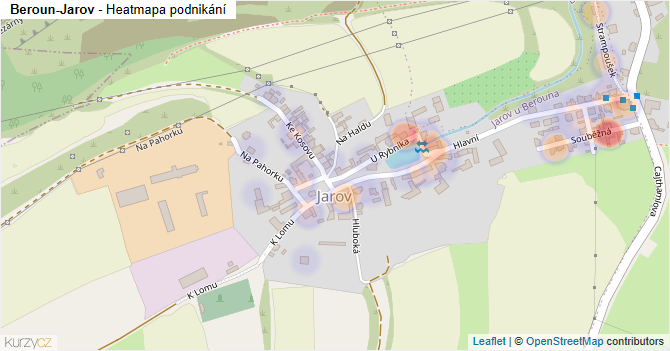 Beroun-Jarov - mapa podnikání