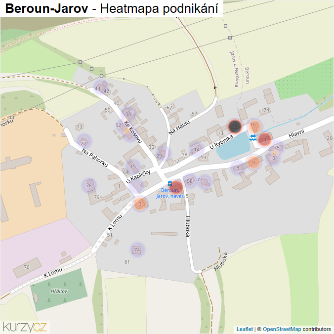 Mapa Beroun-Jarov - Firmy v části obce.