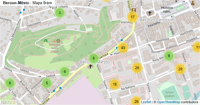 Beroun-Město - mapa firem