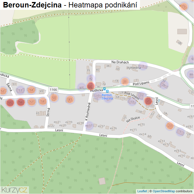 Mapa Beroun-Zdejcina - Firmy v části obce.