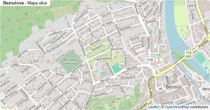 Bezručova - mapa ulice