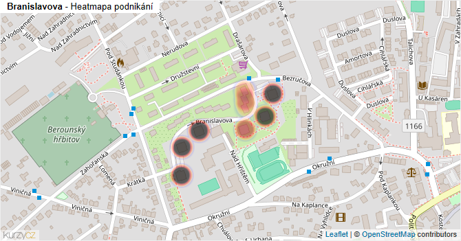 Branislavova - mapa podnikání