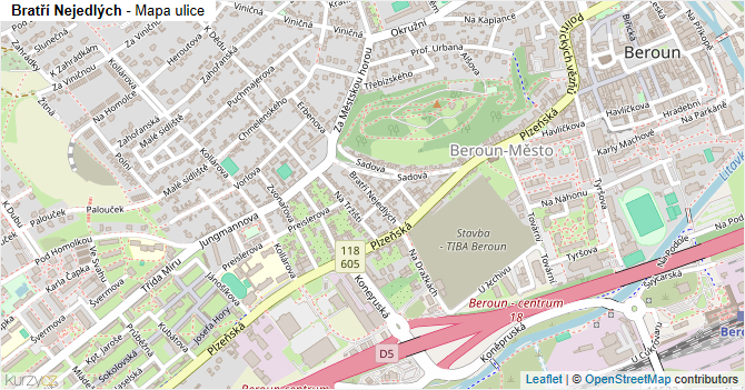 Bratří Nejedlých - mapa ulice
