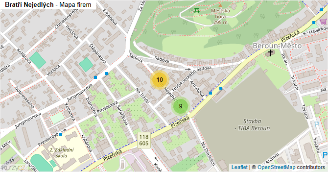 Bratří Nejedlých - mapa firem