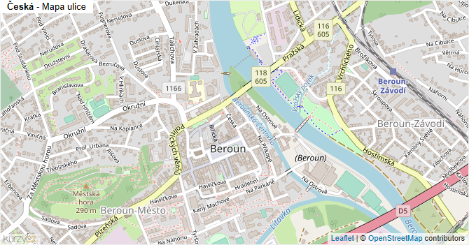 Česká - mapa ulice