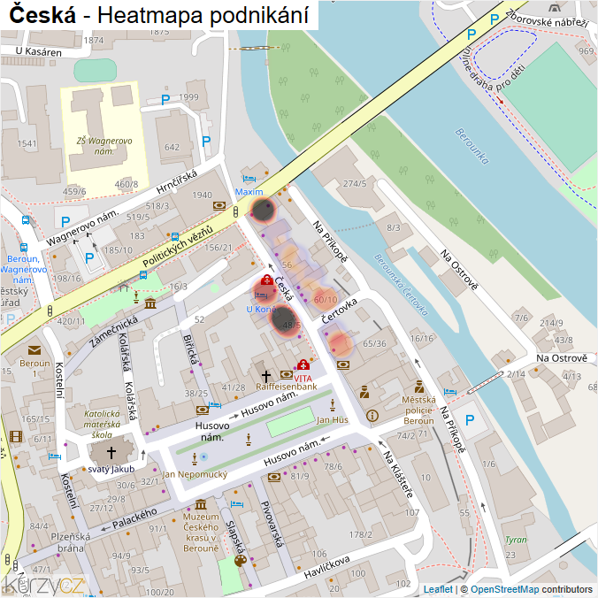 Mapa Česká - Firmy v ulici.