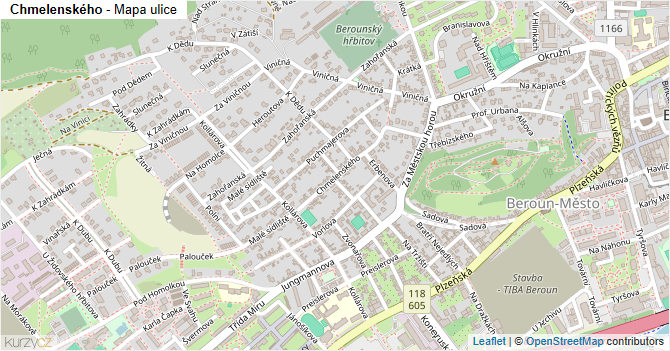 Chmelenského - mapa ulice