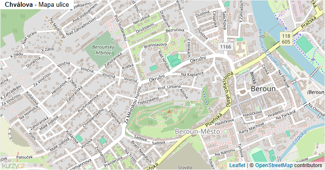 Chválova - mapa ulice