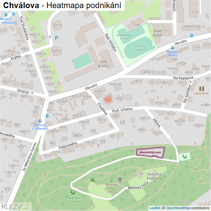 Mapa Chválova - Firmy v ulici.