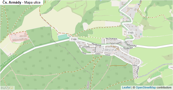 Čs. Armády - mapa ulice