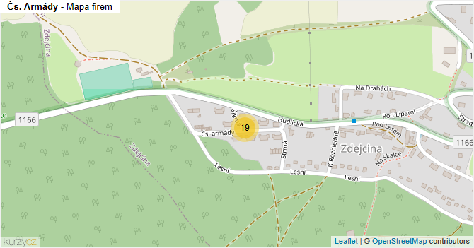 Čs. Armády - mapa firem