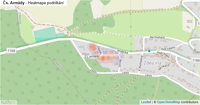 Čs. Armády - mapa podnikání