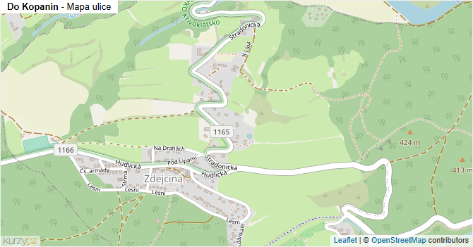 Do Kopanin - mapa ulice