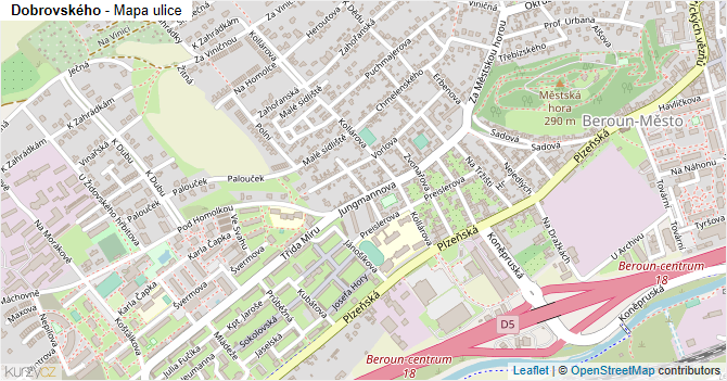 Dobrovského - mapa ulice