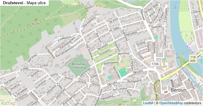 Družstevní - mapa ulice