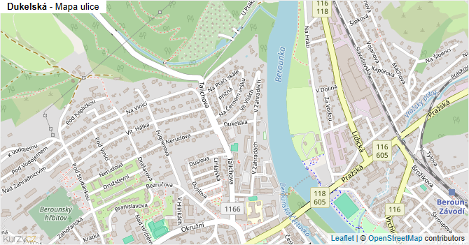 Dukelská - mapa ulice