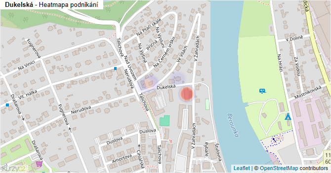 Dukelská - mapa podnikání