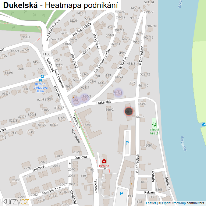 Mapa Dukelská - Firmy v ulici.