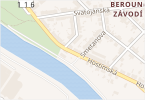 Dvořákova v obci Beroun - mapa ulice