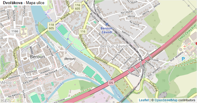Dvořákova - mapa ulice