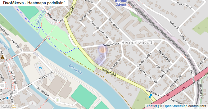 Dvořákova - mapa podnikání