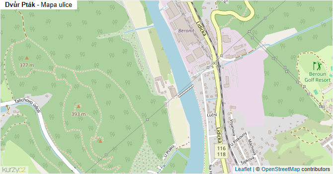 Dvůr Pták - mapa ulice