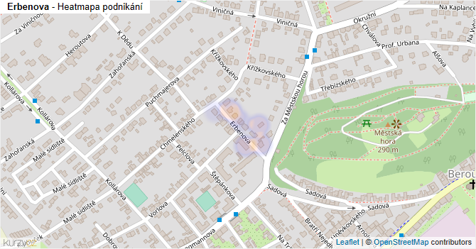 Erbenova - mapa podnikání