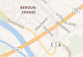 Fibichova v obci Beroun - mapa ulice