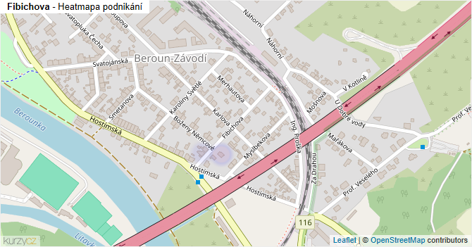 Fibichova - mapa podnikání