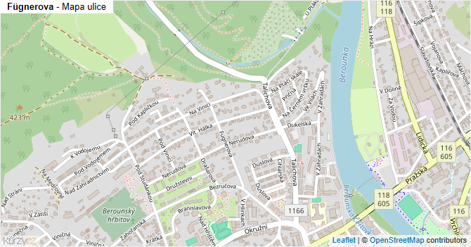 Fügnerova - mapa ulice