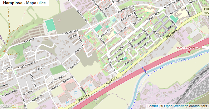 Hamplova - mapa ulice
