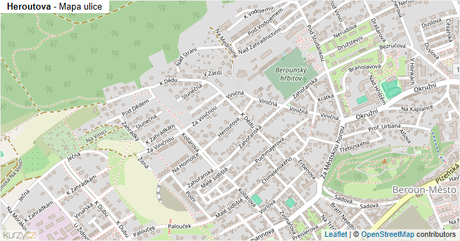 Heroutova - mapa ulice