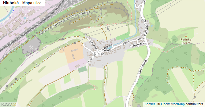 Hluboká - mapa ulice