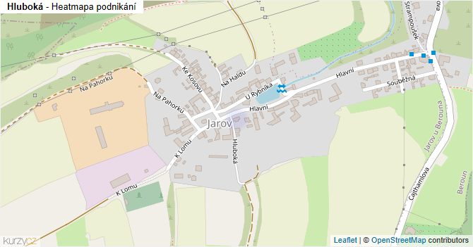 Hluboká - mapa podnikání