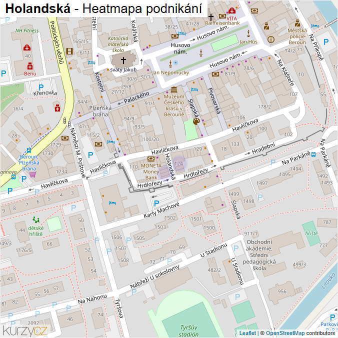 Mapa Holandská - Firmy v ulici.