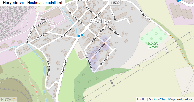 Horymírova - mapa podnikání