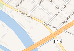 Hostímská v obci Beroun - mapa ulice