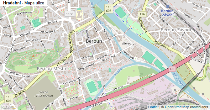 Hradební - mapa ulice