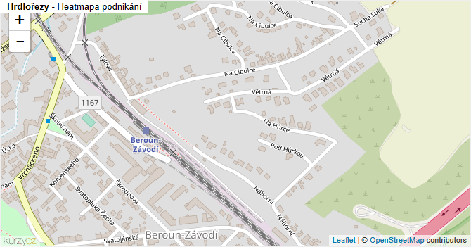 Hrdlořezy - mapa podnikání