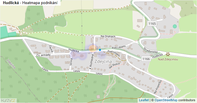 Hudlická - mapa podnikání