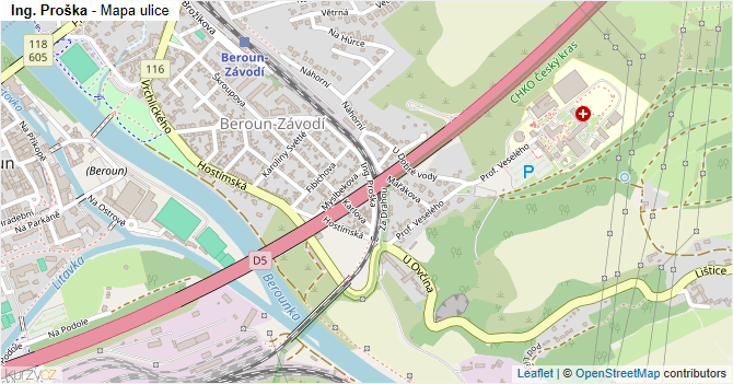Ing. Proška - mapa ulice