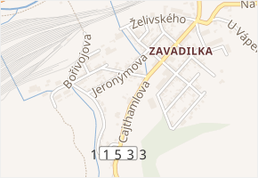 Jakoubkova v obci Beroun - mapa ulice
