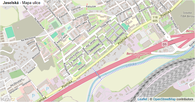 Jaselská - mapa ulice